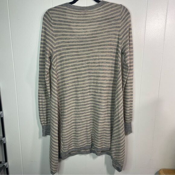 Rebecca Taylor Womens Large Sweater Long Asymmetrical Striped Sweater - Picture 5 of 6